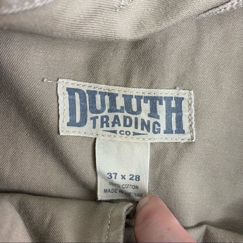 Duluth Trading Co Men’s Carpenter Flat Front Pants Khaki Relaxed 37x28 EUC - Picture 8 of 9